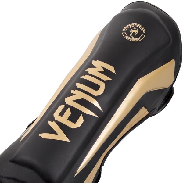 VE-1394-126-L-Venum Elite Standup Shin guards - Black/Gold
