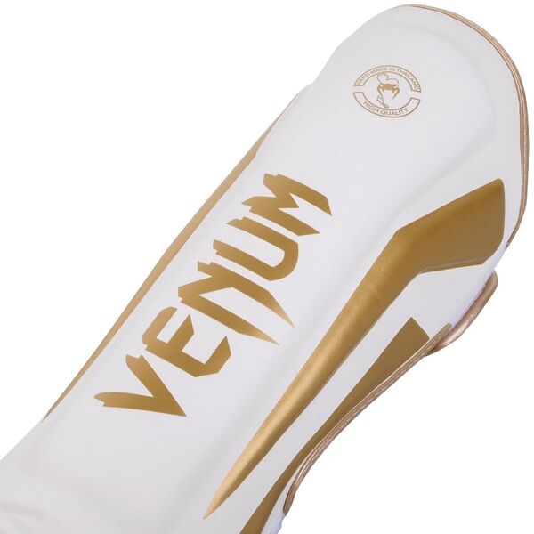 VE-1394-226-L-Venum Elite Standup Shin guards - White/Gold