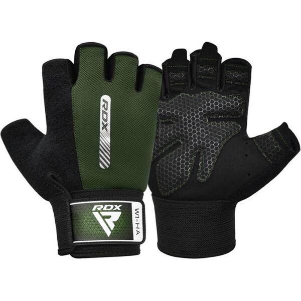 RDXWGA-W1HA-M-Gym Weight Lifting Gloves W1 Half Army Green-M