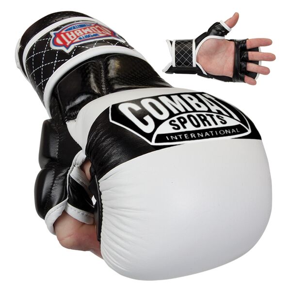 CSITG6 WHITELARGE-Combat Sports Max Strike MMA Training Gloves