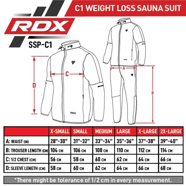 RDXSSP-C1AG-XL-Clothing Sauna Suit C1