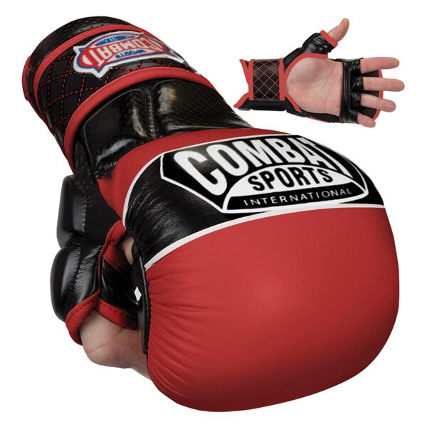 CSITG6 RED LARGE-Combat Sports Max Strike MMA Training Gloves