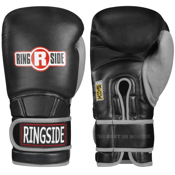 RSGELRP BK.GY16OZ-Ringside Gel Shock Safety Sparring Boxing Gloves