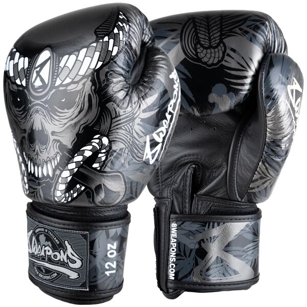 8W-8140011-2-8 WEAPONS Boxing Gloves - Bone Island black 12 Oz