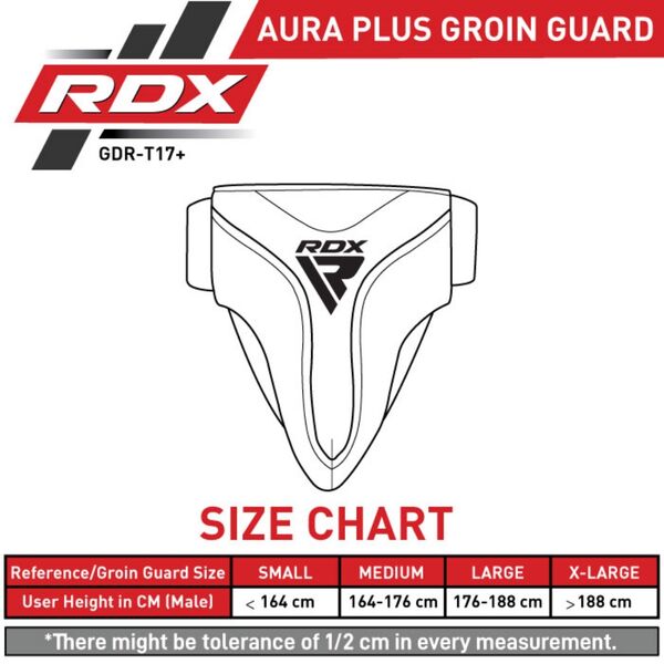 RDXGDR-T17BGL-S+-RDX Groin Guard Aura Plus T-17 Black/Golden-S+