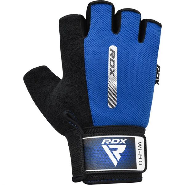 RDXWGA-W1HU-L-Gym Weight Lifting Gloves W1 Half Blue-L