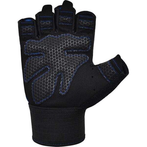 RDXWGA-W1HU-M-Gym Weight Lifting Gloves W1 Half Blue-M
