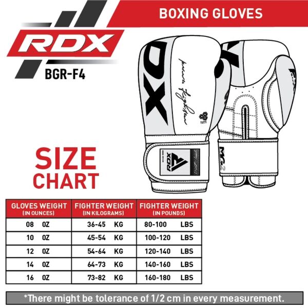 RDXBGR-F4R-10OZ-Boxing Gloves Rex F4 Red/Black-10OZ