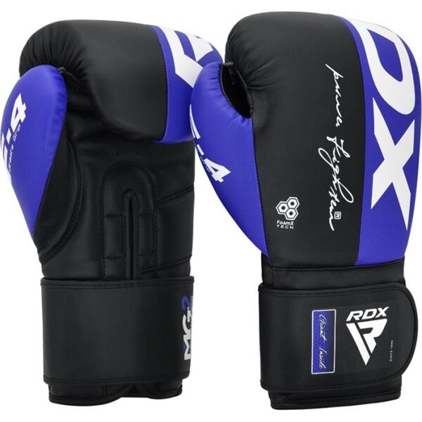 RDXBGR-F4U-12OZ-Boxing Gloves Rex F4 Blue/Black-12OZ