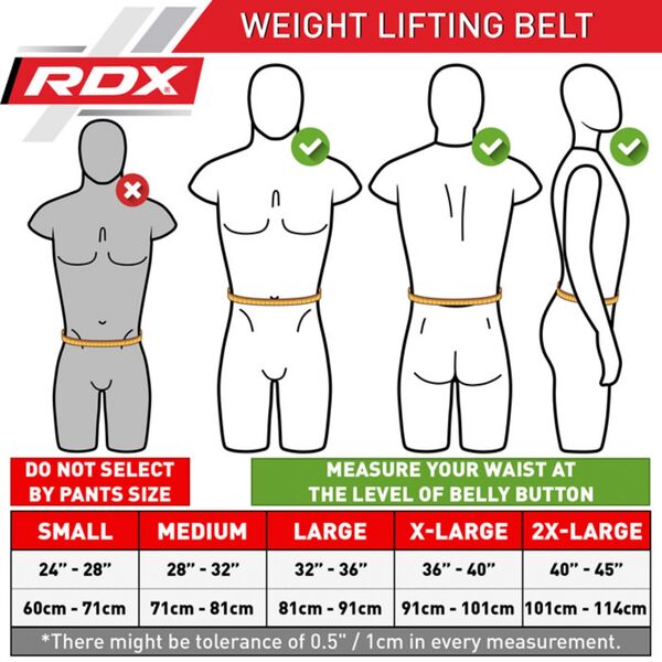 RDXWBS-4RB-2XL-RDX 4 Inch Padded Leather Weightlifting Fitness Gym Belt