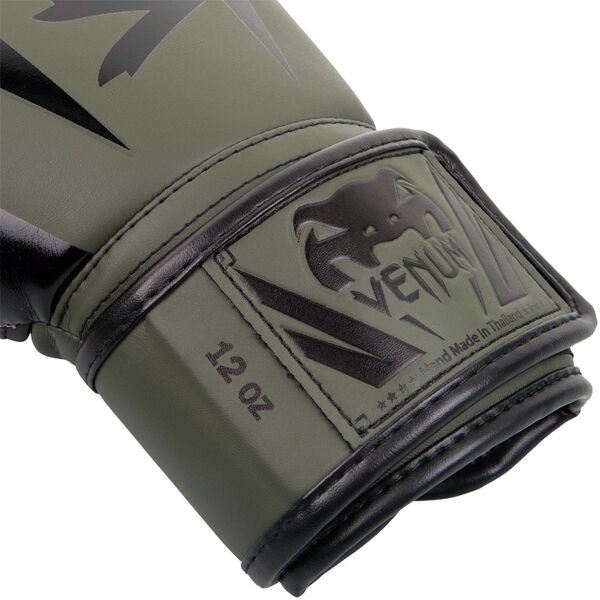 VE-1392-200-14-Venum Elite Boxing Gloves - Kaki/Black