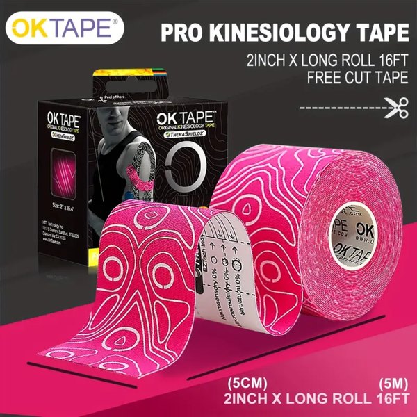 CC2014-OK TAPE PRO Kinesiology tape, 5cm X 5m Black