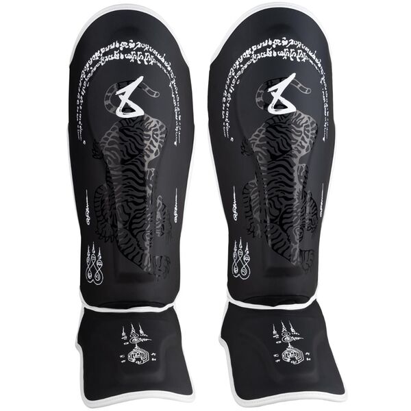 8W-8450011-4-8 WEAPONS Shin Guards - Sak Yant Big Tiger black XL