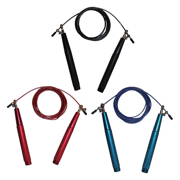 RSJRS2-RED-Fitness First Pro adjustable steel jumping rope red