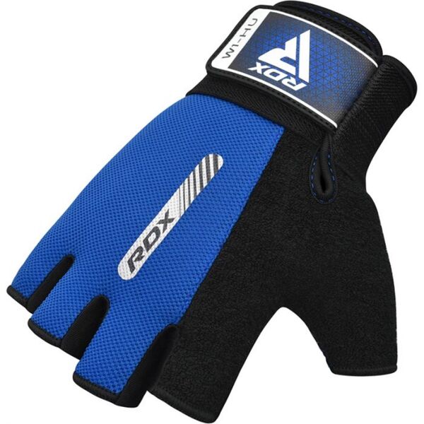 RDXWGA-W1HU-L-Gym Weight Lifting Gloves W1 Half Blue-L