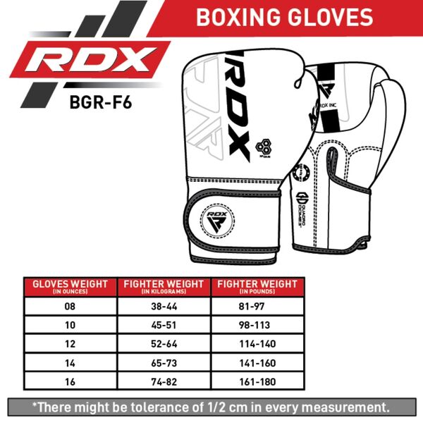 RDXBGR-F6MR-16OZ-Boxing Gloves F6 Matte Red-16OZ