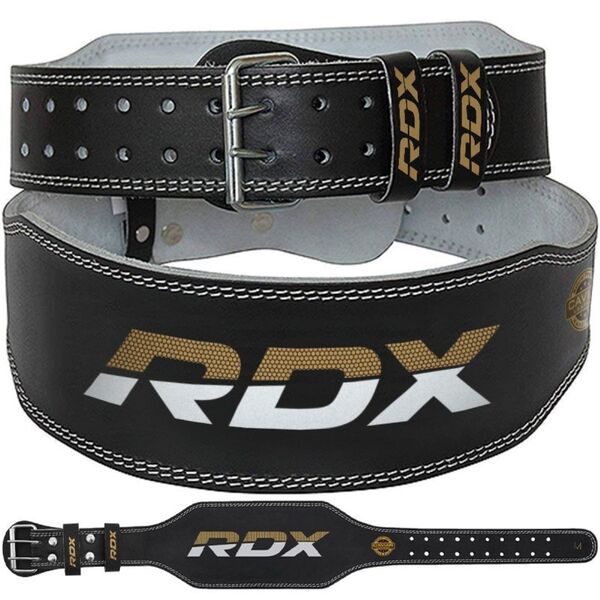 RDXWBS-4RB-L-RDX 4 Inch Padded Leather Weightlifting Fitness Gym Belt