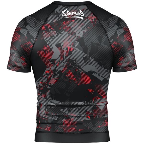 8W-8300013-4-8 WEAPONS Rashguard, S/S, Hit 2.0, black-red, XL