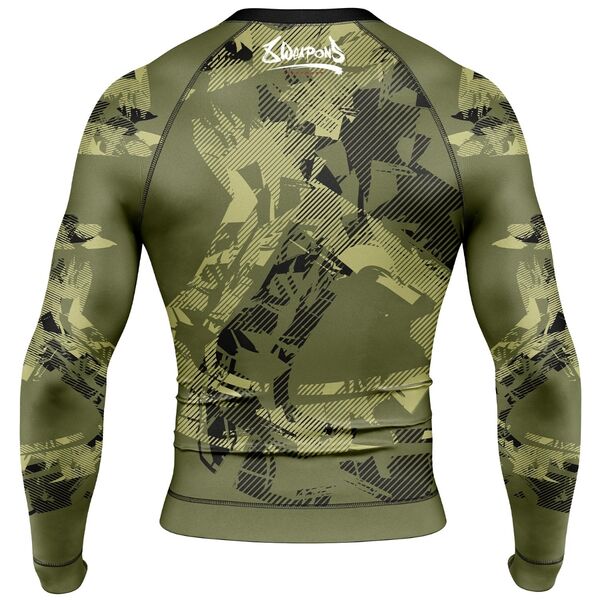 8W-8300015-5-8 WEAPONS Rashguard, L/S, Hit 2.0, olive-black, XXL