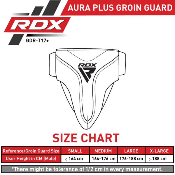 RDXGDR-T17BGL-M+-RDX Groin Guard Aura Plus T-17 Black/Golden-M+