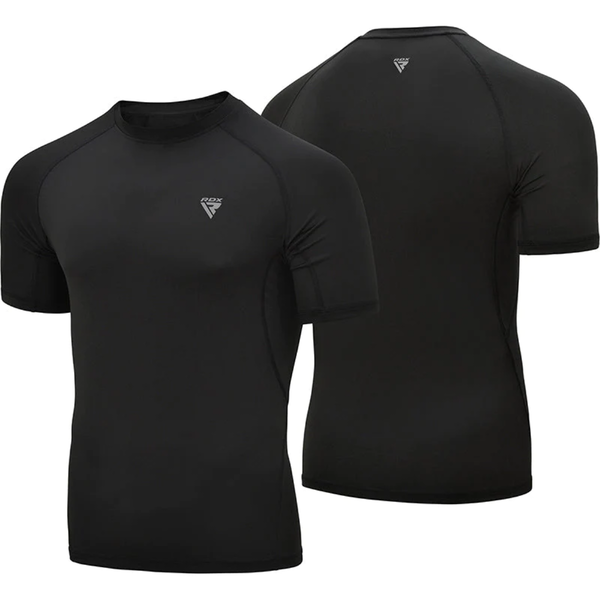 RDXCRL-T15BH-S-Clothing T15 Compression Rash Guard Black Half-S