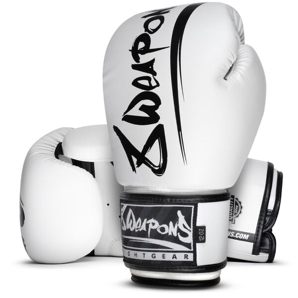 8W-8150013-4-8 WEAPONS Boxing Gloves, Unlimited 2.0, white-black, 16 Oz