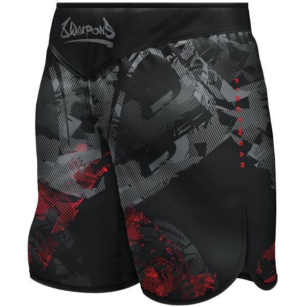 8W-8310005-2-8 WEAPONS Fight Shorts, Hit 2.0, black-red, M