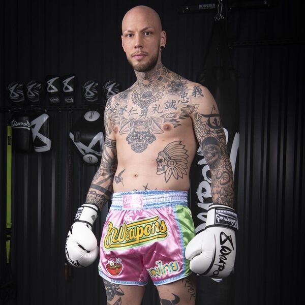 8W-8130003-5-8 WEAPONS Muay Thai Shorts - Yummy Pink