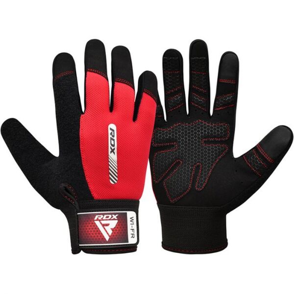 RDXWGA-W1FR-L-Gym Weight Lifting Gloves W1 Full Red