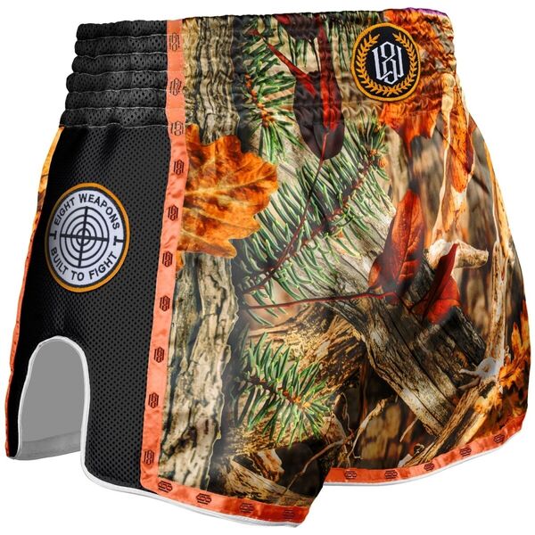 8W-8050043-4-8 WEAPONS Muay Thai Shorts, Hunter, Autumn Camo