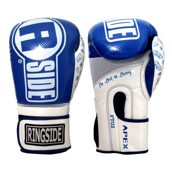 RSFTG2 BL/WH 18OZ-Ringside Apex Flash Sparring Gloves