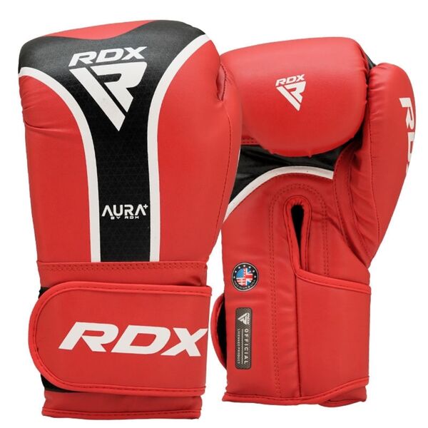 RDXBGR-T17RB-12OZ+-RDX Boxing Glove Aura Plus T-17 Red/Black-12Oz