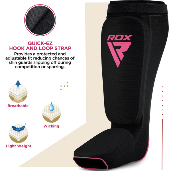 RDXHYP-SIBP-M-Hosiery Shin Instep Foam Black/Pink-M