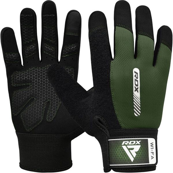 RDXWGA-W1FA-S-Gym Weight Lifting Gloves W1 Full Army Green