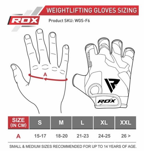 RDXWGS-F6G-S-Gym Gloves Sumblimation F6 Gray-S
