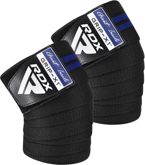 RDXWAH-KR11BU-RDX KR11 Weightlifting Knee Wraps