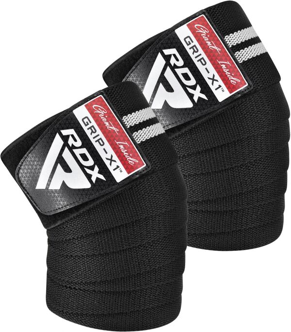 RDXWAH-KR11BW-RDX KR11 Weightlifting Knee Wraps