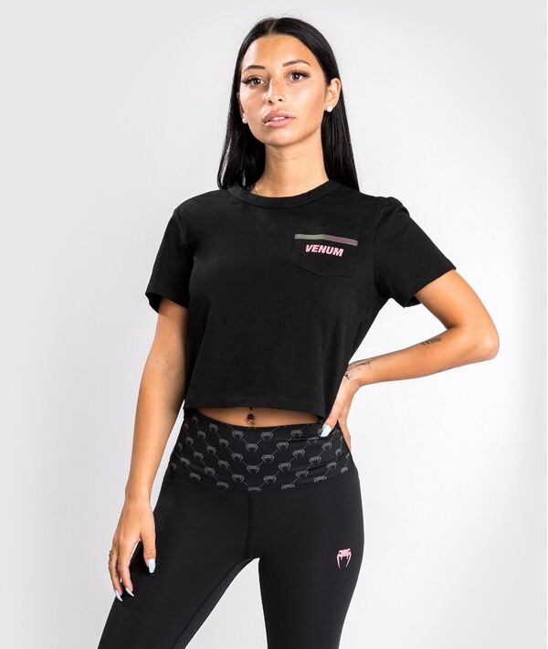 VE-04584-537-L-Venum Pink Pocket T-Shirt - For Women - Black/Pink Gold - L
