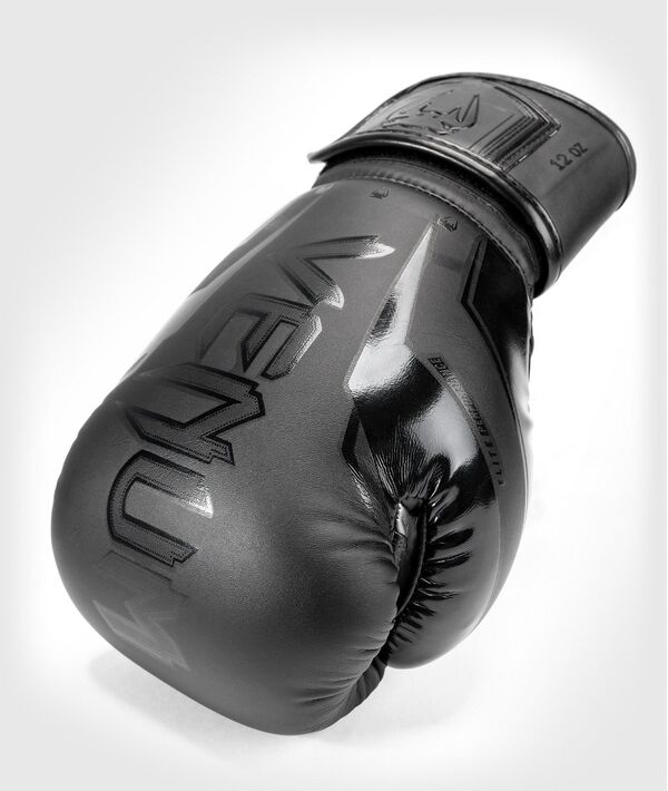 VE-04260-114-12OZ-Venum Elite Evo Boxing Gloves - Black/Black - 12 Oz