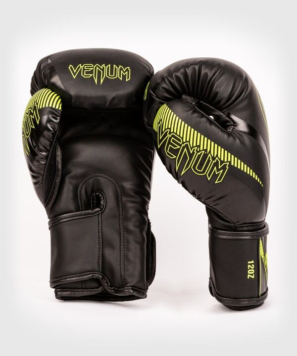 VE-03284-116-10OZ-Venum Impact Boxing Gloves - Black/Neo Yellow