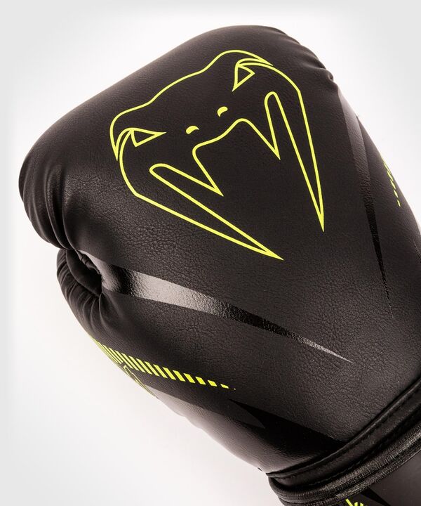 VE-03284-116-16OZ-Venum Impact Boxing Gloves - Black/Neo Yellow