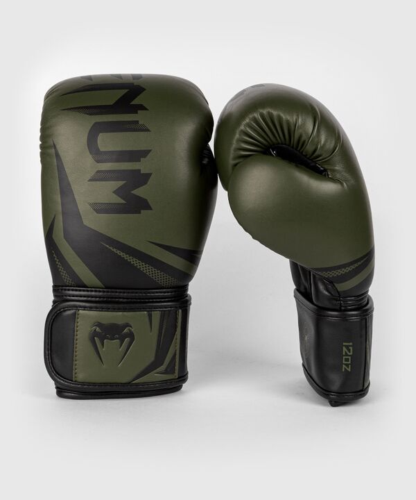 VE-03525-200-10OZ-Venum Challenger 3.0 Boxing Gloves - Khaki/Black
