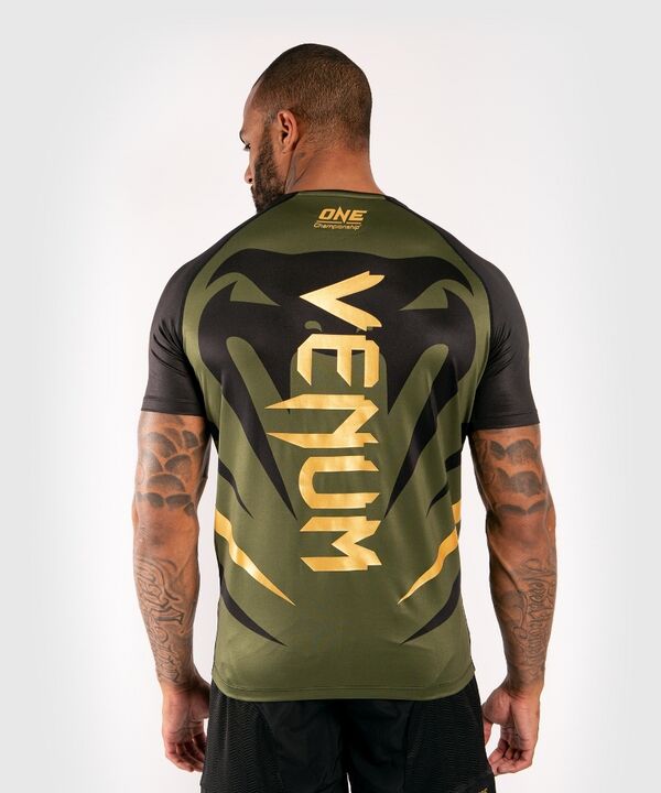VE-04036-230-M-Venum x ONE FC Dry Tech T-shirt - Khaki/Gold