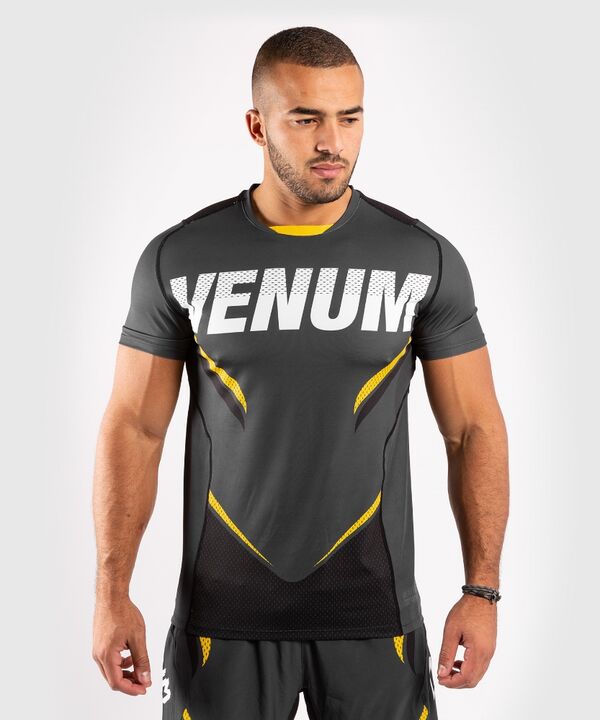 VE-04107-413-M-Venum ONE FC Impact Dry Tech T-Shirt - Grey/Yellow
