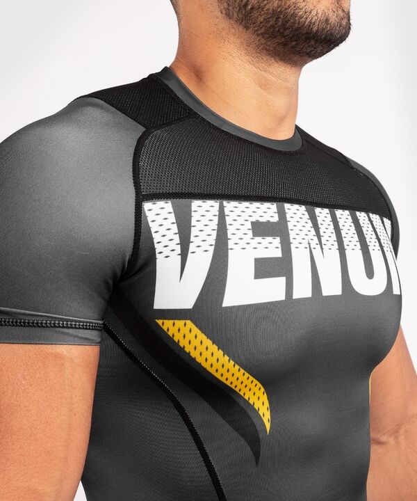 VE-04113-413-XL-Venum ONE FC Impact Rashguard hort sleeves - Grey/Yellow
