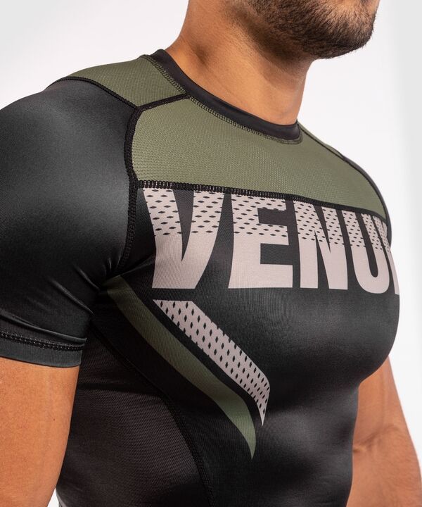 VE-04113-539-L-Venum ONE FC Impact Rashguard hort sleeves - Black/Khaki