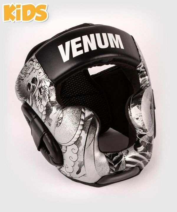 VE-04352-108-S/M-Venum YKZ21 Kids Headgear &#226;&euro;&#8220; Black/White - S/M