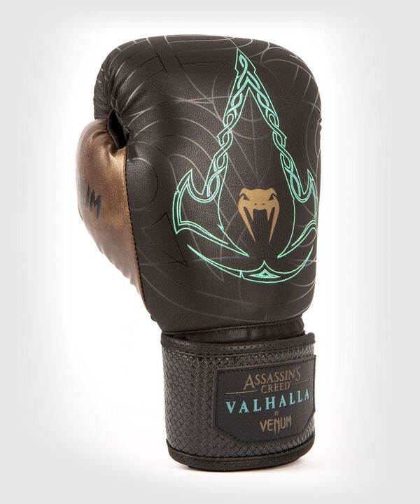 VE-04489-001-12OZ-Venum Assassin's Creed Boxing Gloves - Black - 12 Oz