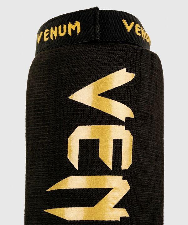 VE-0480-126-XL-Venum Kontact Shin Guards - Black/Gold
