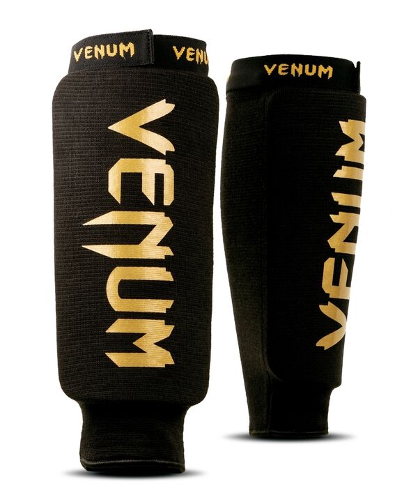 VE-0481-126-M-Venum Kontact Shin Guards - without foot - Black/Gold
